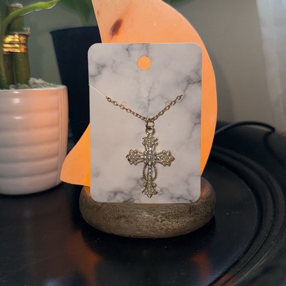 Gold Cross Pendant Necklace - Picture 2 of 2